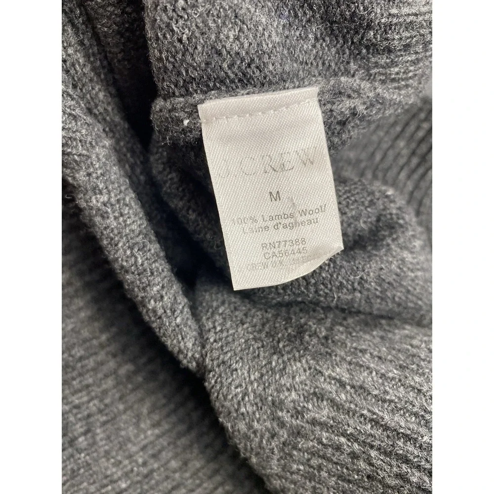 J Crew Mens 100% Lambswool Pullover Sweater Dark Grey Size‎ Medium *read*